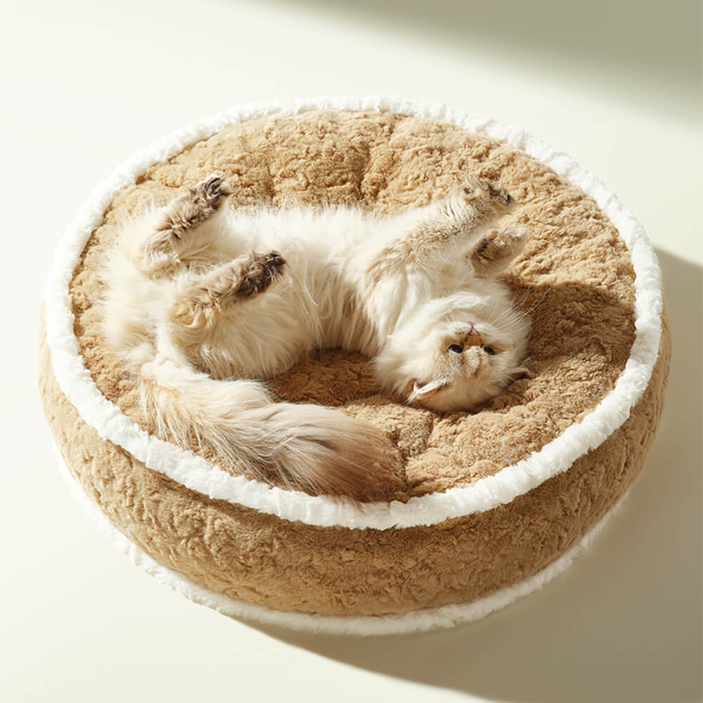 Cama para mascotas de felpa ultrasuave Cream Pie