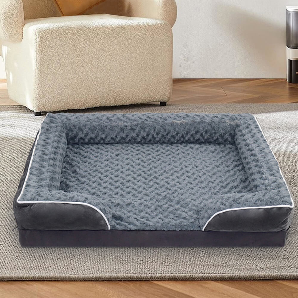 Cama ortopédica para perros desmontable, impermeable y con soporte envolvente completo