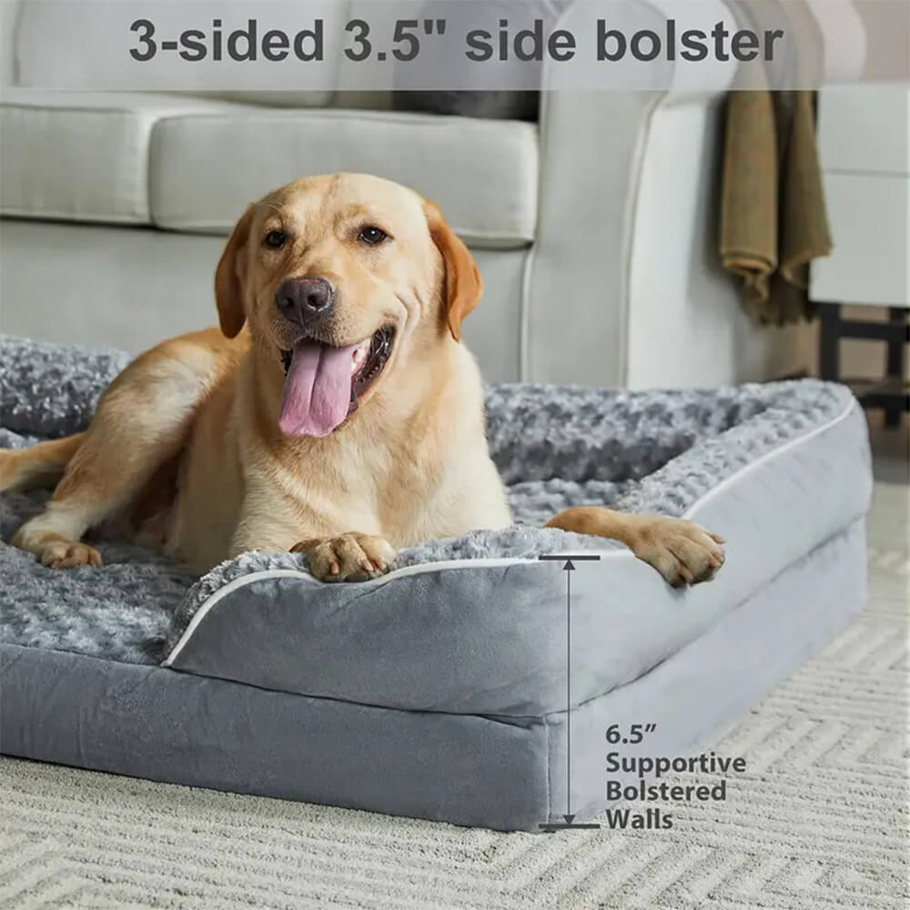 Cama ortopédica para perros desmontable, impermeable y con soporte envolvente completo