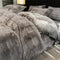 Elegante Faux Rabbit Fur Milk Velvet Conjunto de sábana acogedora de doble cara