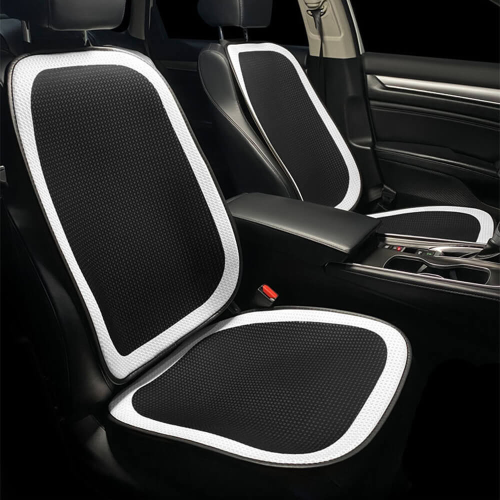 Funda de asiento de coche de malla transpirable con diseño de espiga de lujo, juego completo