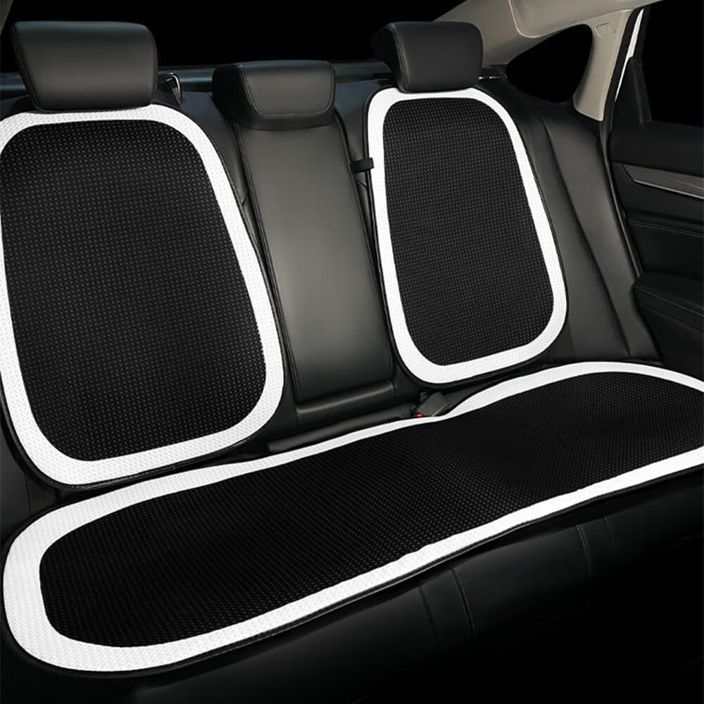 Funda de asiento de coche de malla transpirable con diseño de espiga de lujo, juego completo