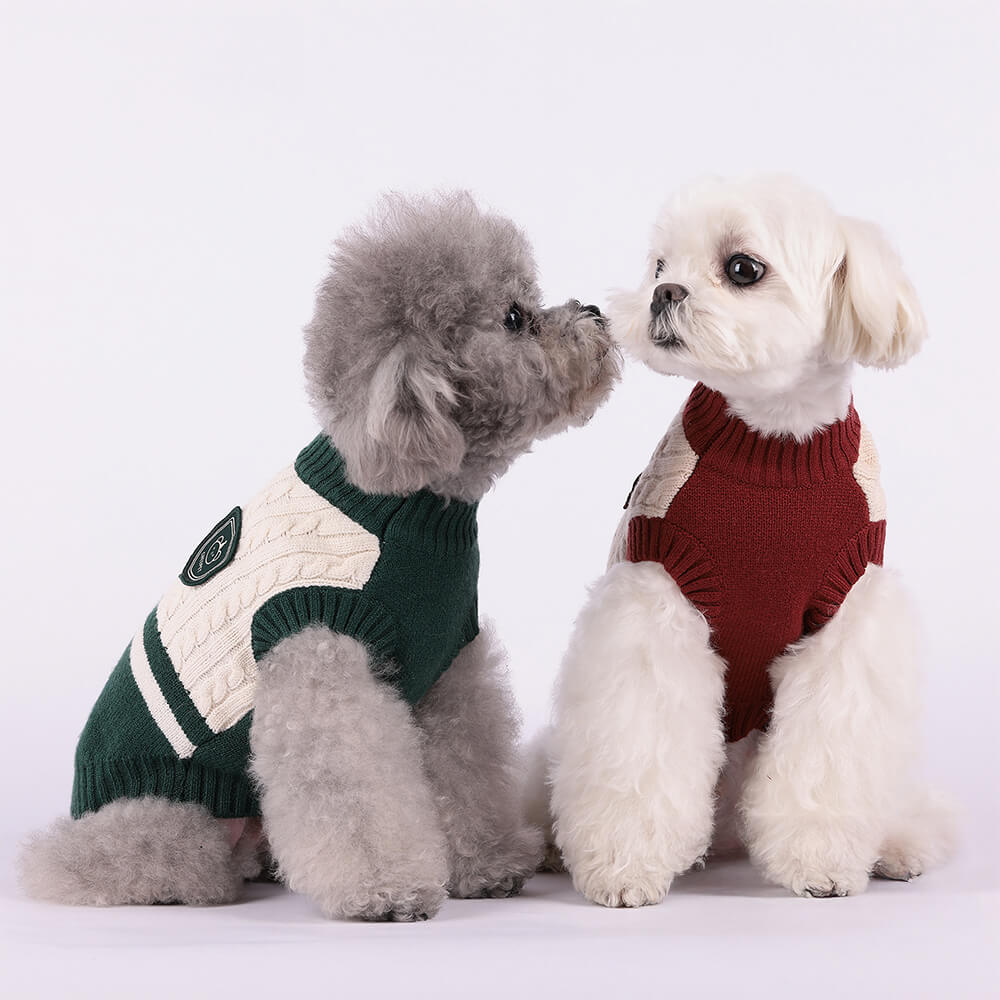 Suéter para perro elegante, elástico, cálido y sin mangas con parche de oso