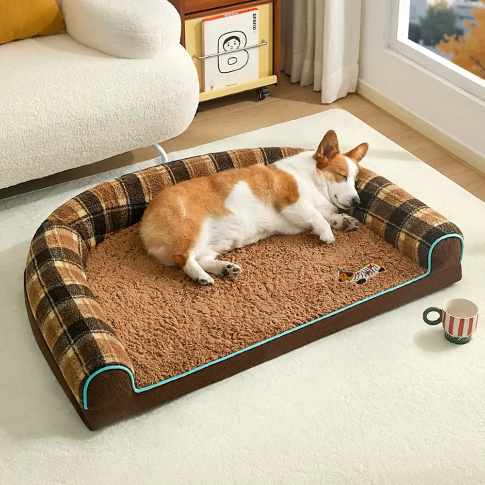 Faux Lambswool U-Shaped Removable Washable Orthopedic Pet Bed