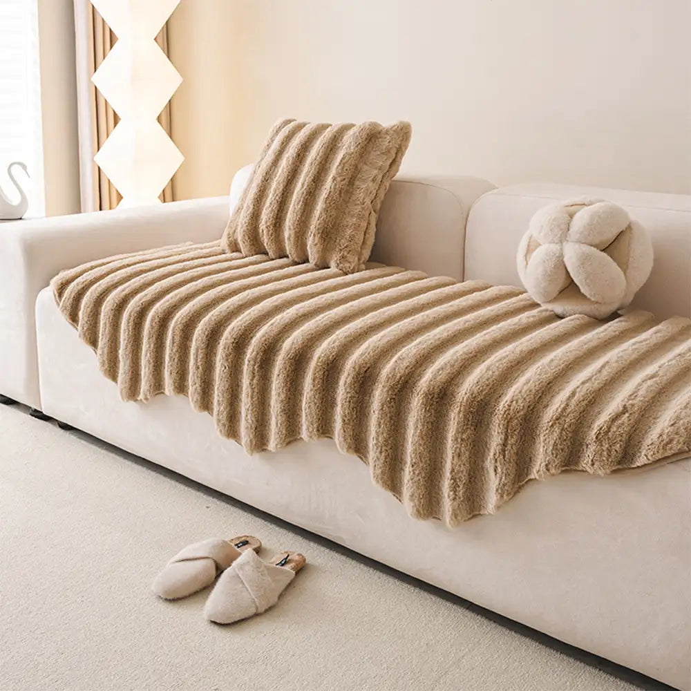 Cubierta decorativa para sofá de protección de muebles de felpa suave y cómoda