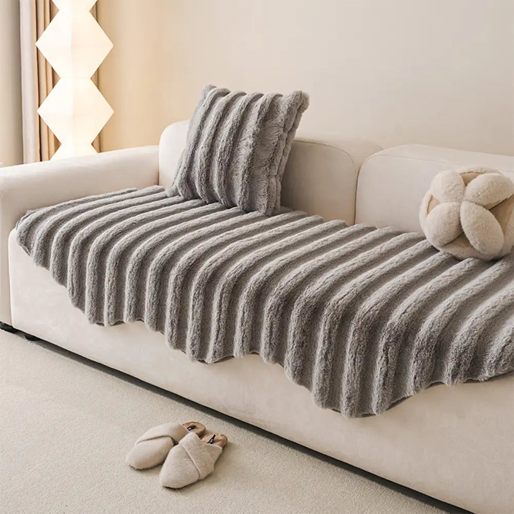 Cubierta decorativa para sofá de protección de muebles de felpa suave y cómoda