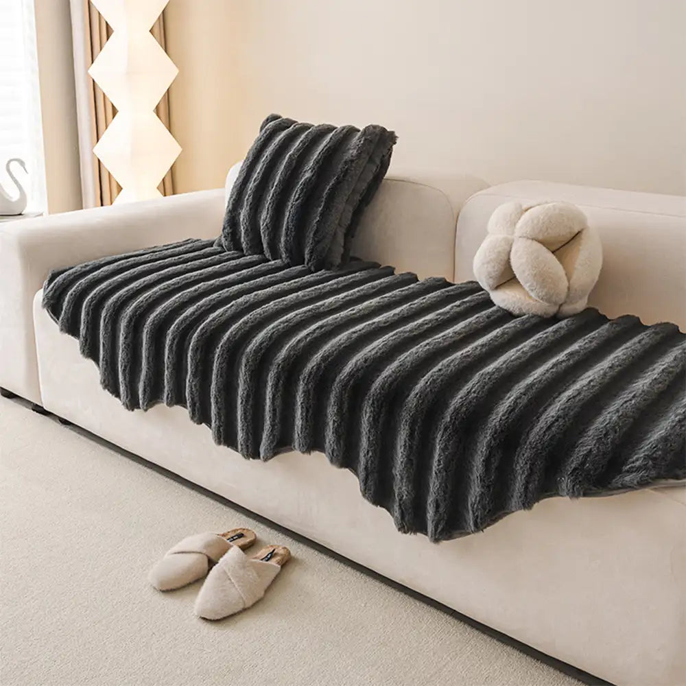 Cubierta decorativa para sofá de protección de muebles de felpa suave y cómoda