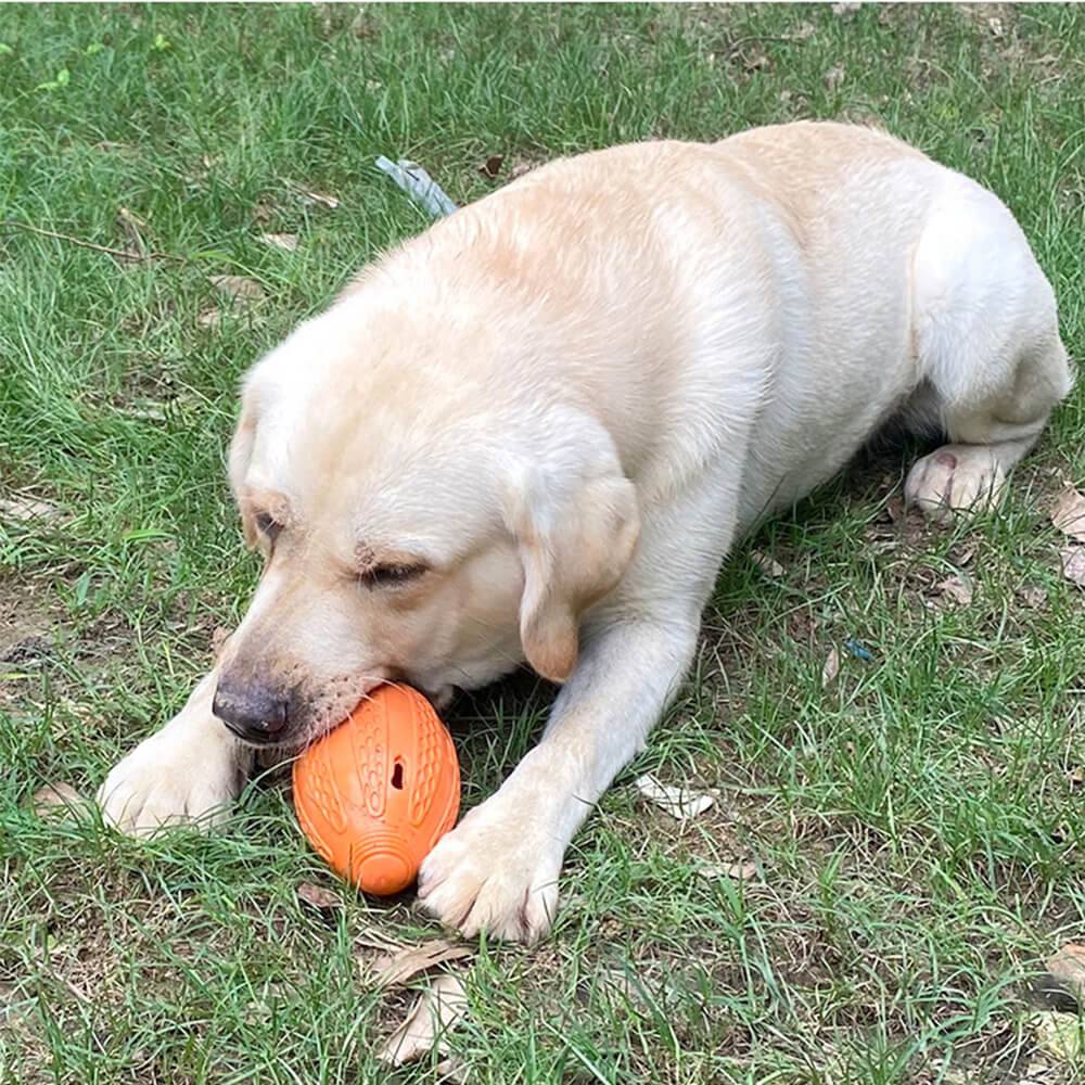 Juguete para masticar para perros con forma de balón de fútbol, juguete interactivo con golosinas ocultas