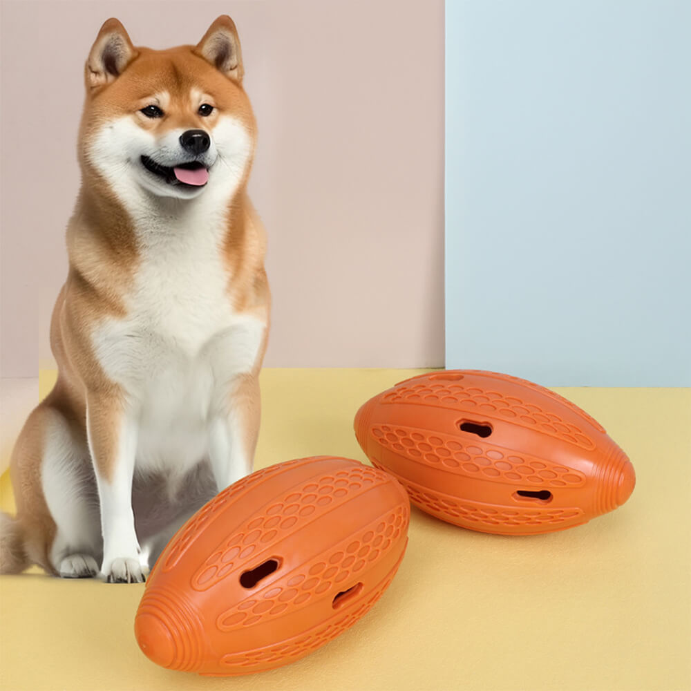 Juguete para masticar para perros con forma de balón de fútbol, juguete interactivo con golosinas ocultas