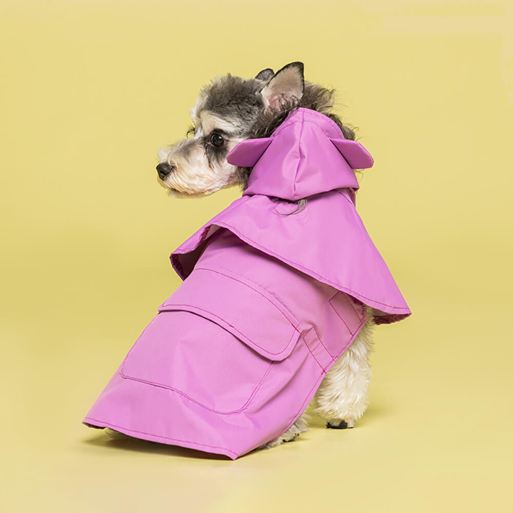 Poncho impermeable ligero con capucha para perros inspirado en ranas