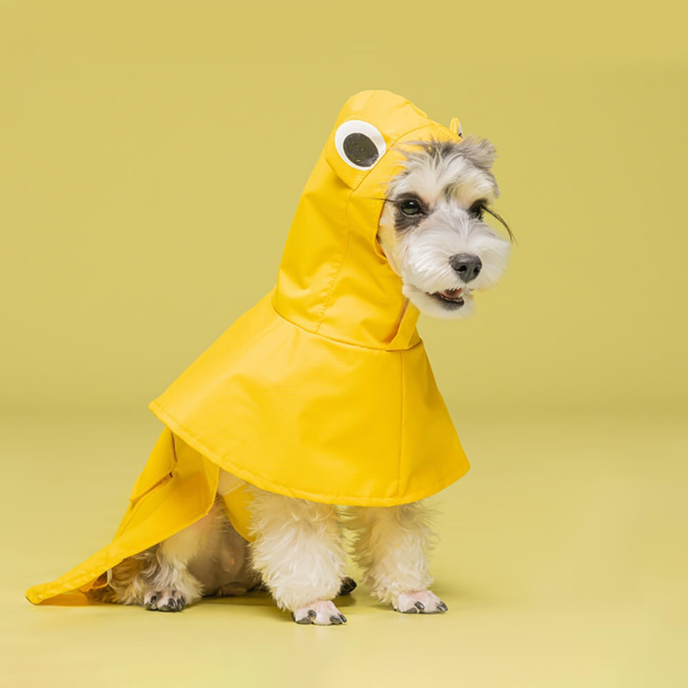 Poncho impermeable ligero con capucha para perros inspirado en ranas