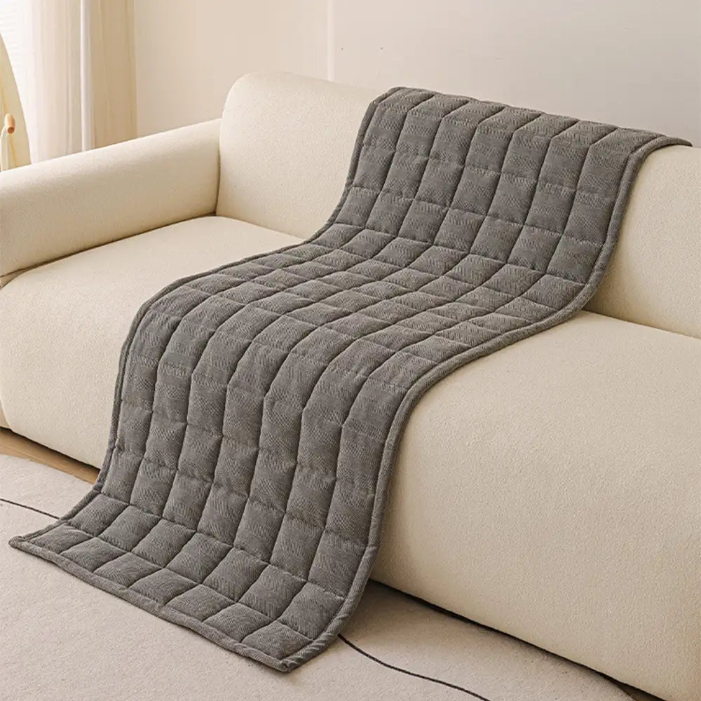 Cubierta de sofá elegante de chenille en espiga, decorativa, transpirable y antideslizante