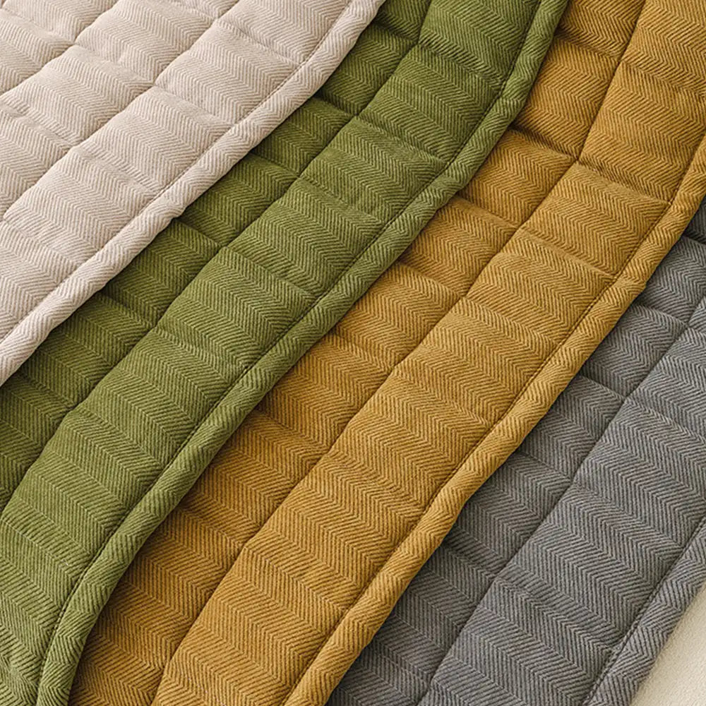 Cubierta de sofá elegante de chenille en espiga, decorativa, transpirable y antideslizante