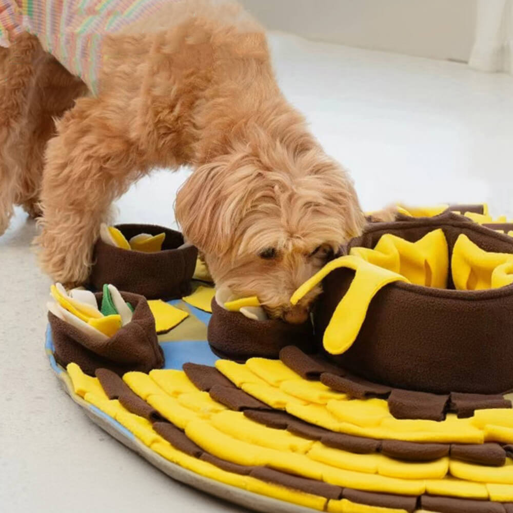 Alfombrilla olfativa para perros con forma de tarro de miel que chirría y se alimenta lentamente