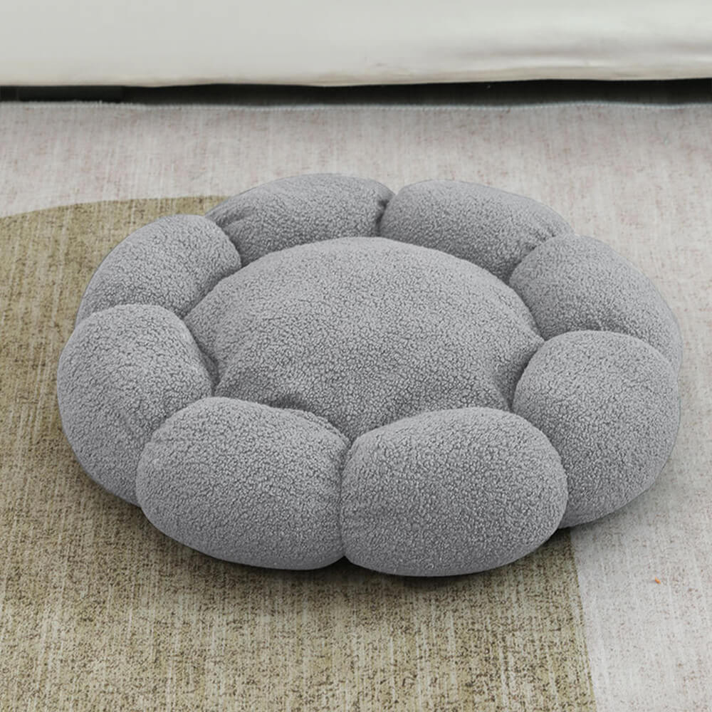 Cama para perros y gatos con forma de flor, cálida, de soporte completo, lavable y decorativa