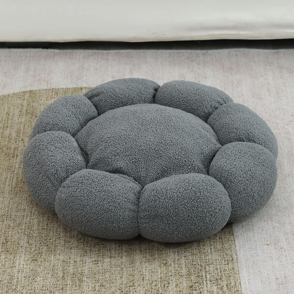 Cama para perros y gatos con forma de flor, cálida, de soporte completo, lavable y decorativa