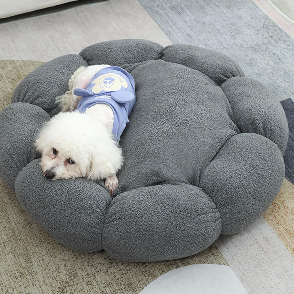 Cama para perros y gatos con forma de flor, cálida, de soporte completo, lavable y decorativa