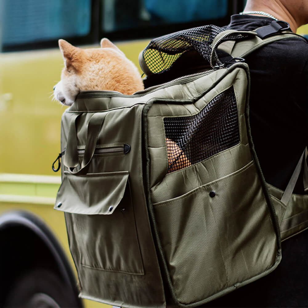 Mochila de viaje para mascotas, impermeable, de malla transpirable y de gran espacio