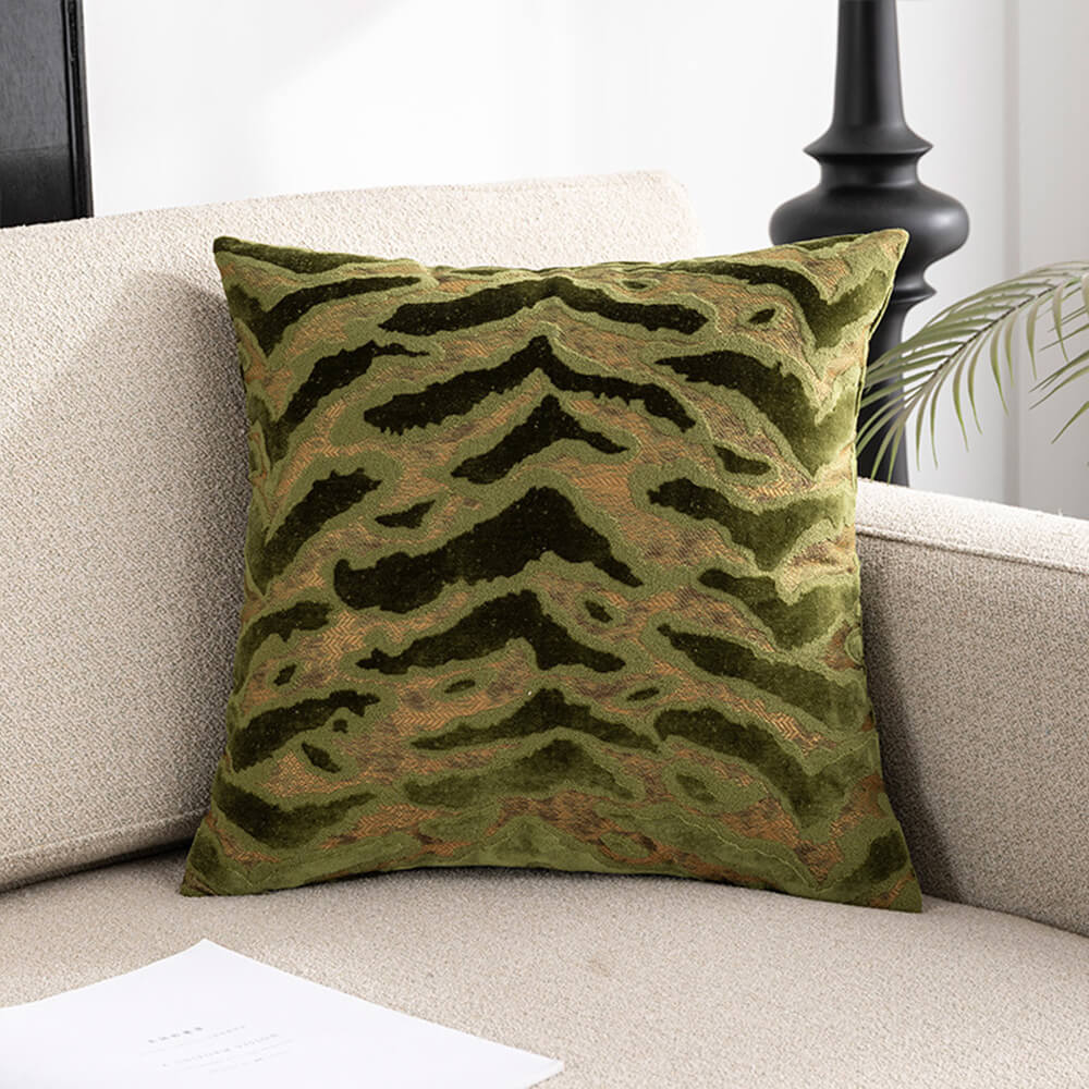 Almohada de terciopelo con corte jacquard de lujo para sofá de casa