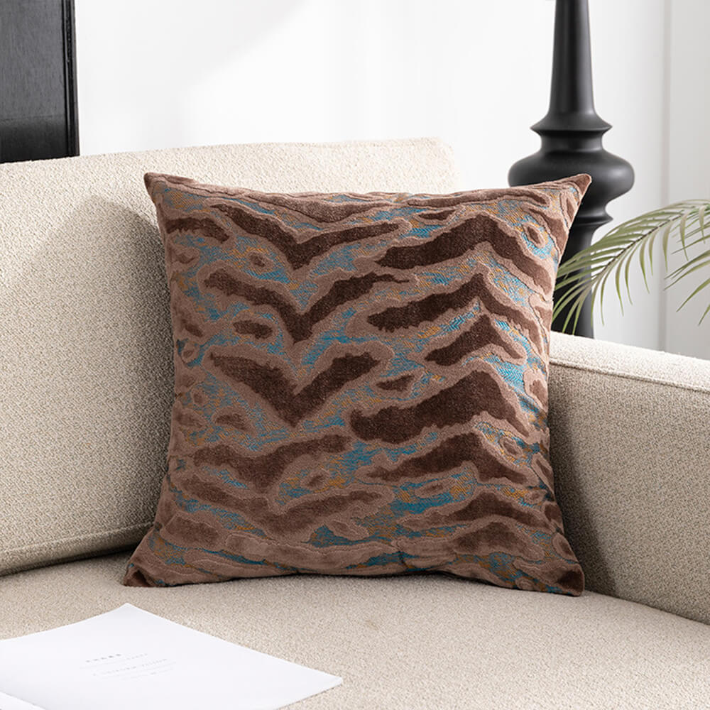 Almohada de terciopelo con corte jacquard de lujo para sofá de casa