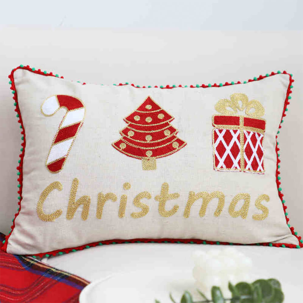 Almohada decorativa para sofá lumbar de casa con motivo navideño