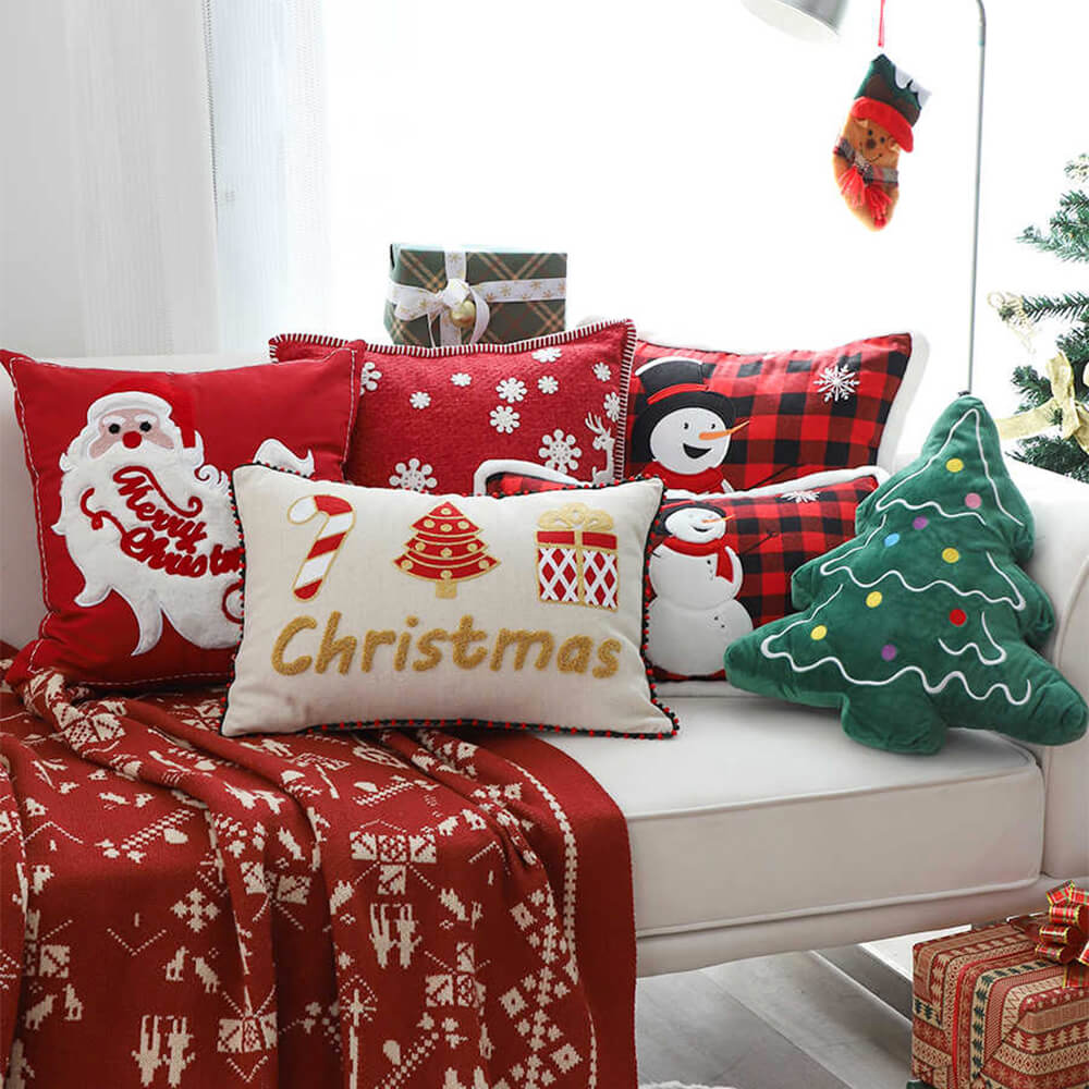 Almohada decorativa para sofá lumbar de casa con motivo navideño