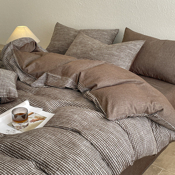 Juego de cama de algodón suave de pecho de sabueso minimalista