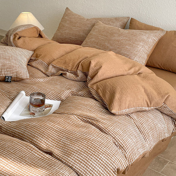Juego de cama de algodón suave de pecho de sabueso minimalista