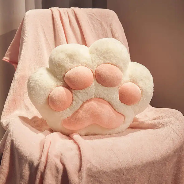 Almohada multifuncional con forma de pata de gato & Juego de mantas de felpa cortas y suaves