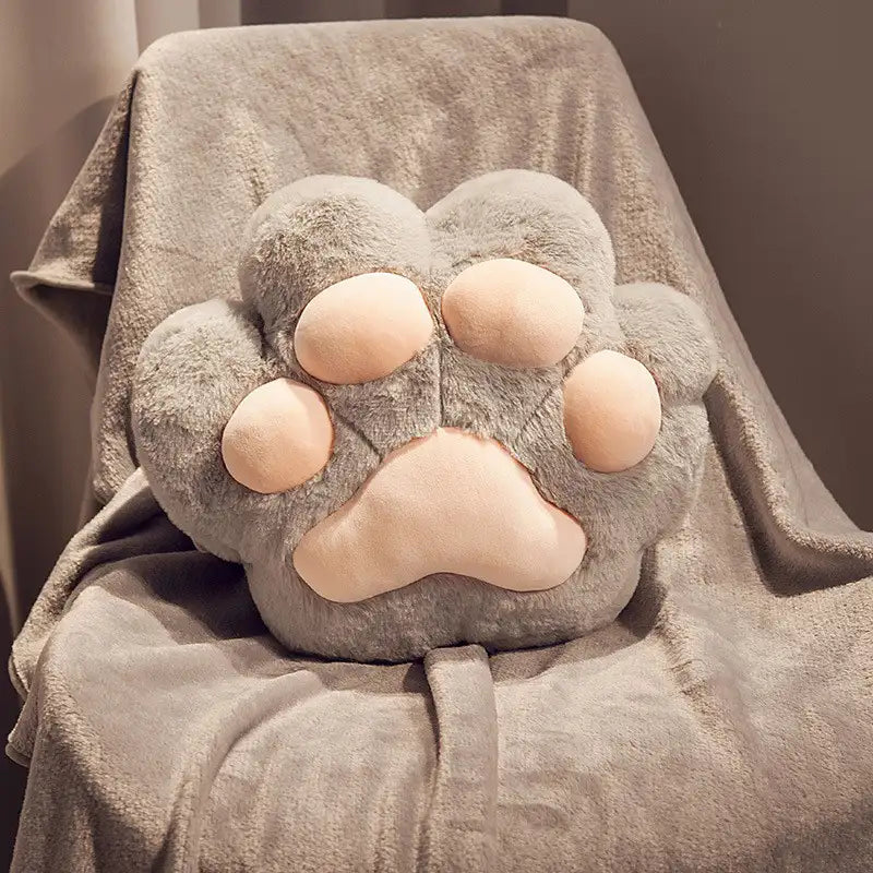 Conjunto de almohada multifuncional en forma de pata de gato y manta de felpa corta suave