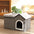 Casa para gatos multifuncional y plegable con cojín para dormir y jugar