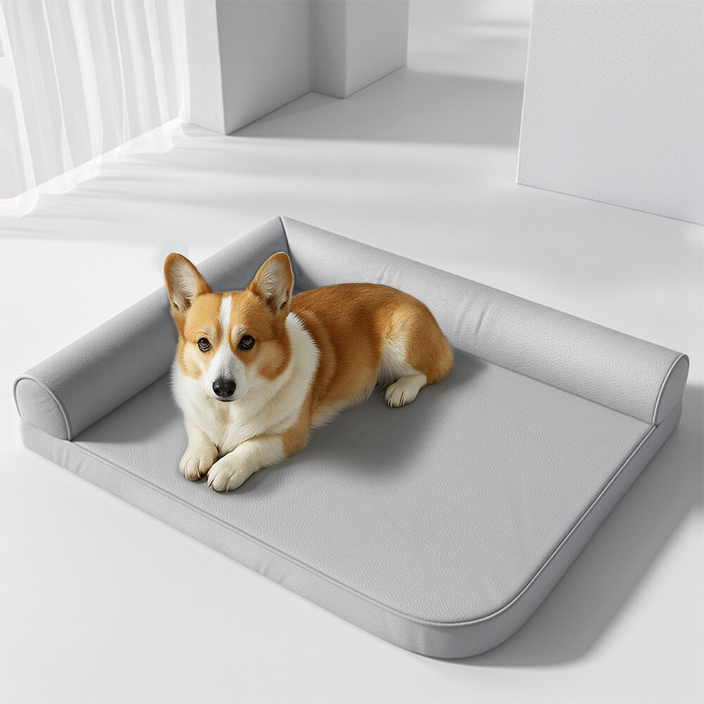 Cama para perros de tela técnica impermeable y resistente a rasguños ortopédica