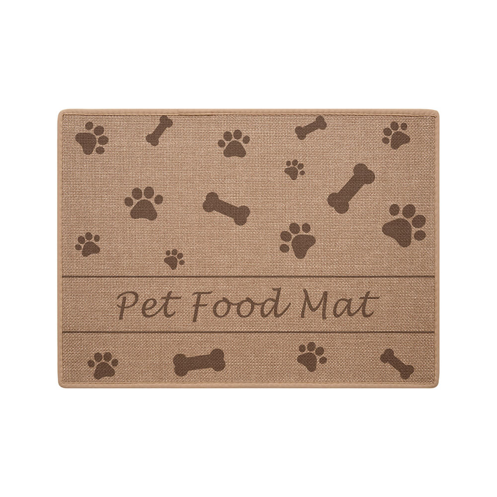 Tazón y hueso patrón de alfombrilla para alimentación de mascotas antideslizante y absorbente para perros y gatos