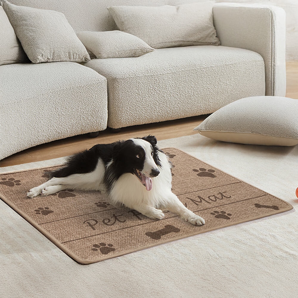 Tazón y hueso patrón de alfombrilla para alimentación de mascotas antideslizante y absorbente para perros y gatos