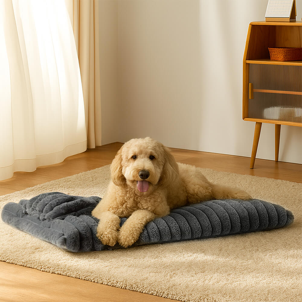 Cama para perros de felpa suave, gruesa y cómoda, que calma, con almohada