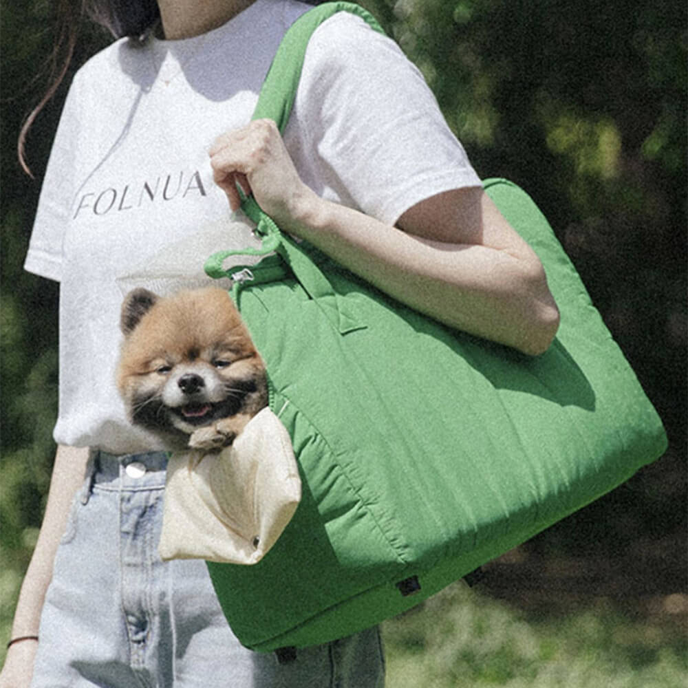 Bolsa de transporte para perros y gatos, portátil, ligera y transpirable, de nailon