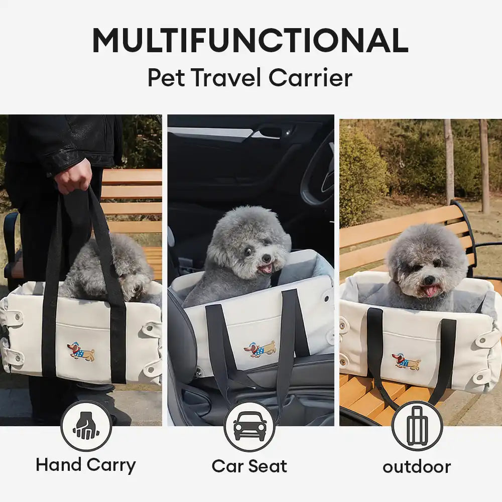 Asiento de perro para automóvil de consola central impermeable de imitación de cuero portátil para viajar