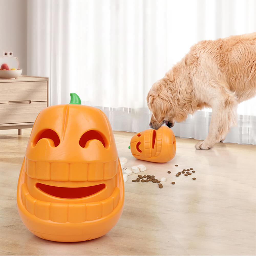 Juguete dispensador de golosinas para perros de calabaza Juguete masticable interactivo