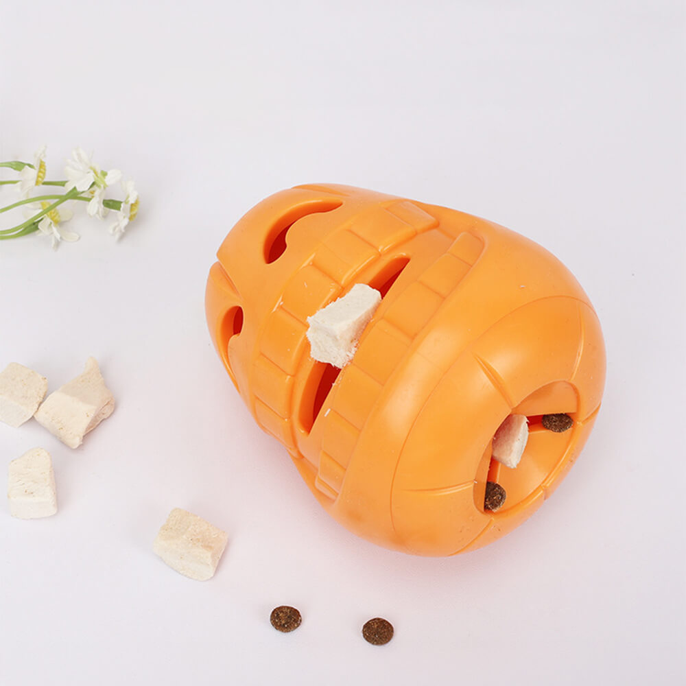 Juguete dispensador de golosinas para perros de calabaza Juguete masticable interactivo