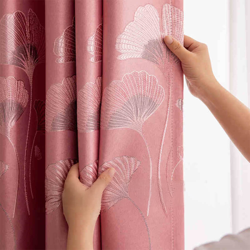 Cortinas opacas transpirables con reducción de ruido y diseño de jacquard refinado