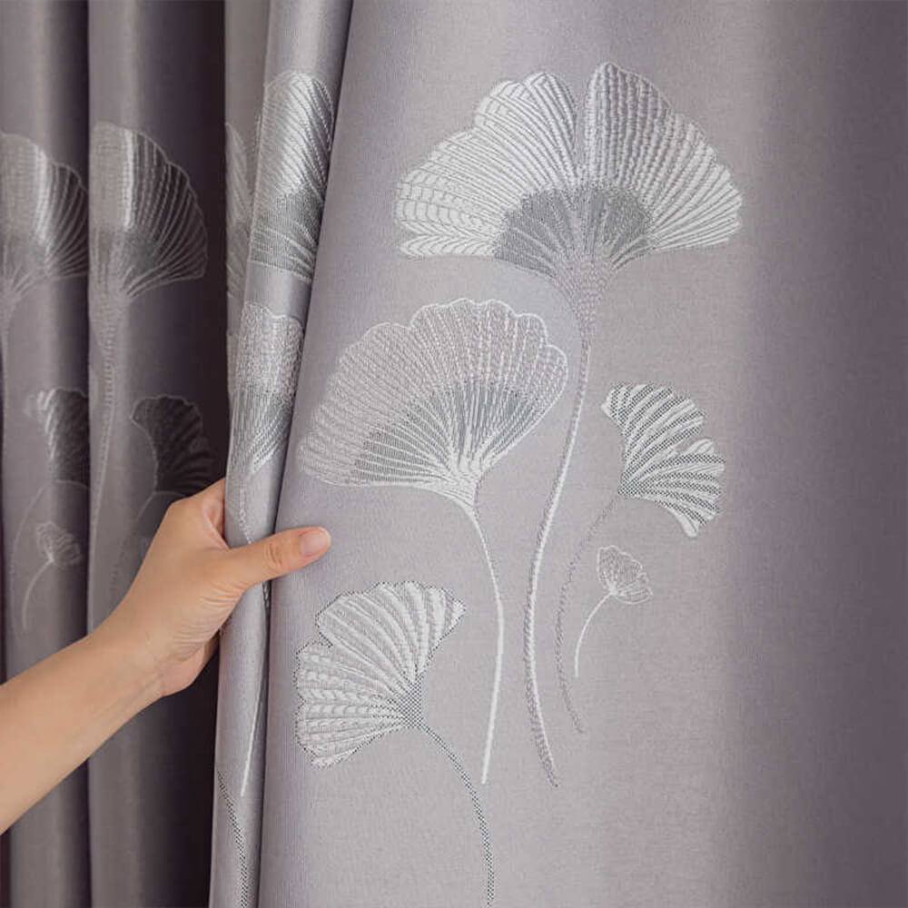 Cortinas opacas transpirables con reducción de ruido y diseño de jacquard refinado