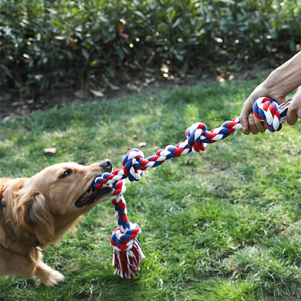 Juguete interactivo para perros con nudo de cuerda