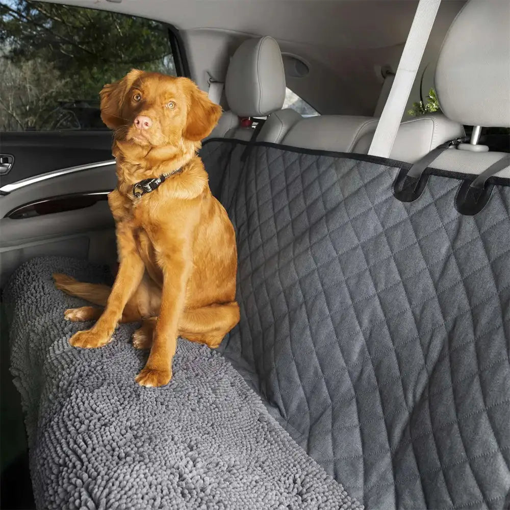 Protector de respaldo para mascotas de chenilla suave, impermeable y resistente a la suciedad, colchoneta para asiento de perro en el coche