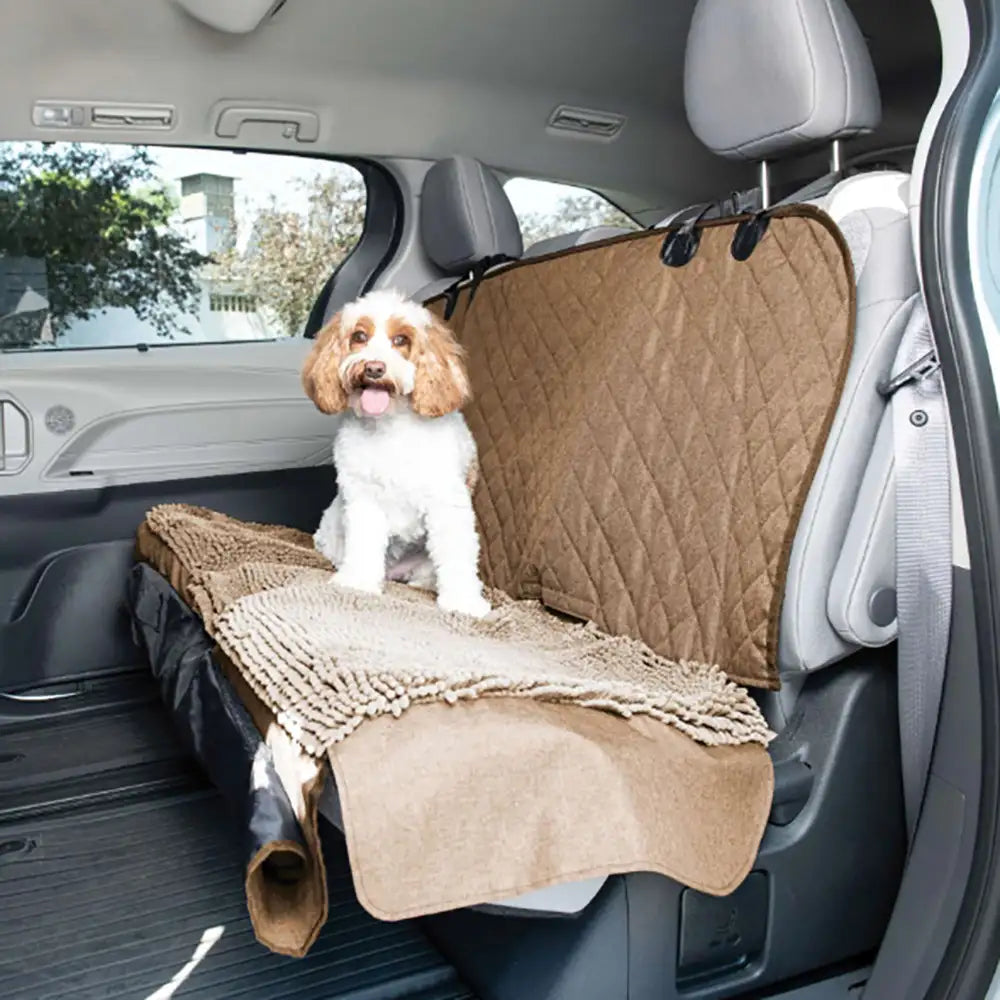 Protector de respaldo para mascotas de chenilla suave, impermeable y resistente a la suciedad, colchoneta para asiento de perro en el coche
