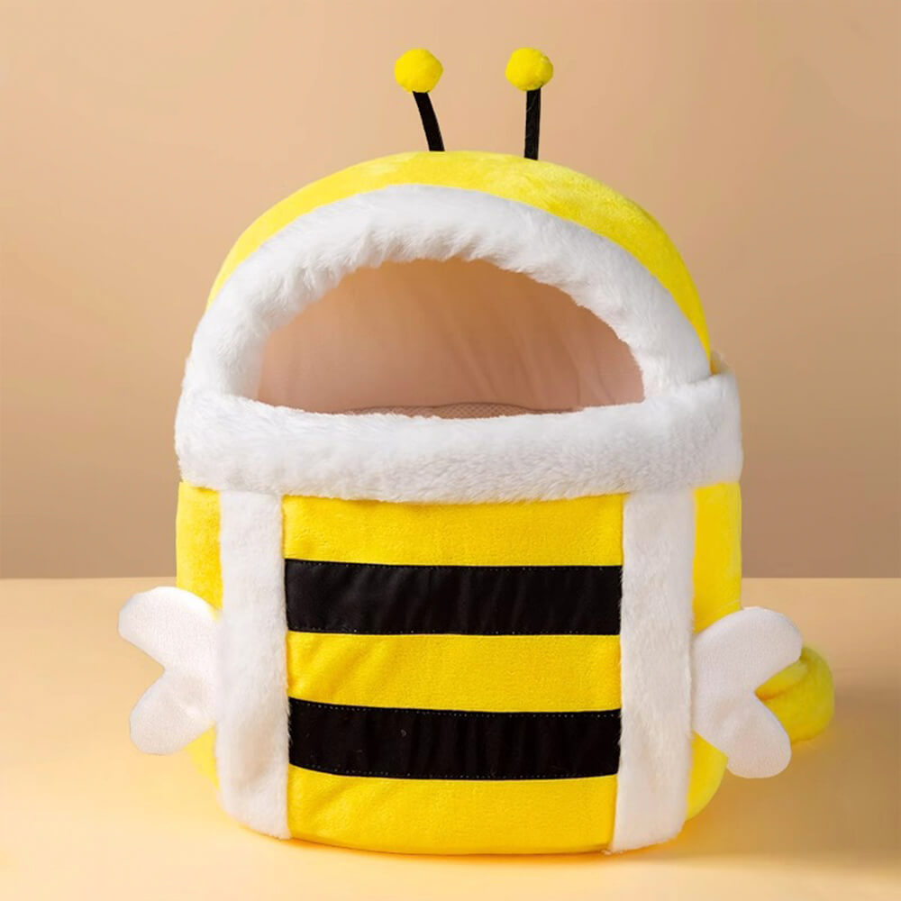 Bolsa de transporte para perros y gatos, cálida y transpirable, estilo abeja de peluche suave