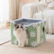Casa de gato de doble nivel plegable suave y lujoso con tablero de rasguños