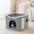 Casa para gatos de felpa suave, plegable y de doble nivel con tablero rascador