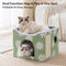 Casa de gato de doble nivel plegable suave y lujoso con tablero de rasguños