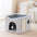 Casa para gatos de felpa suave, plegable y de doble nivel con tablero rascador