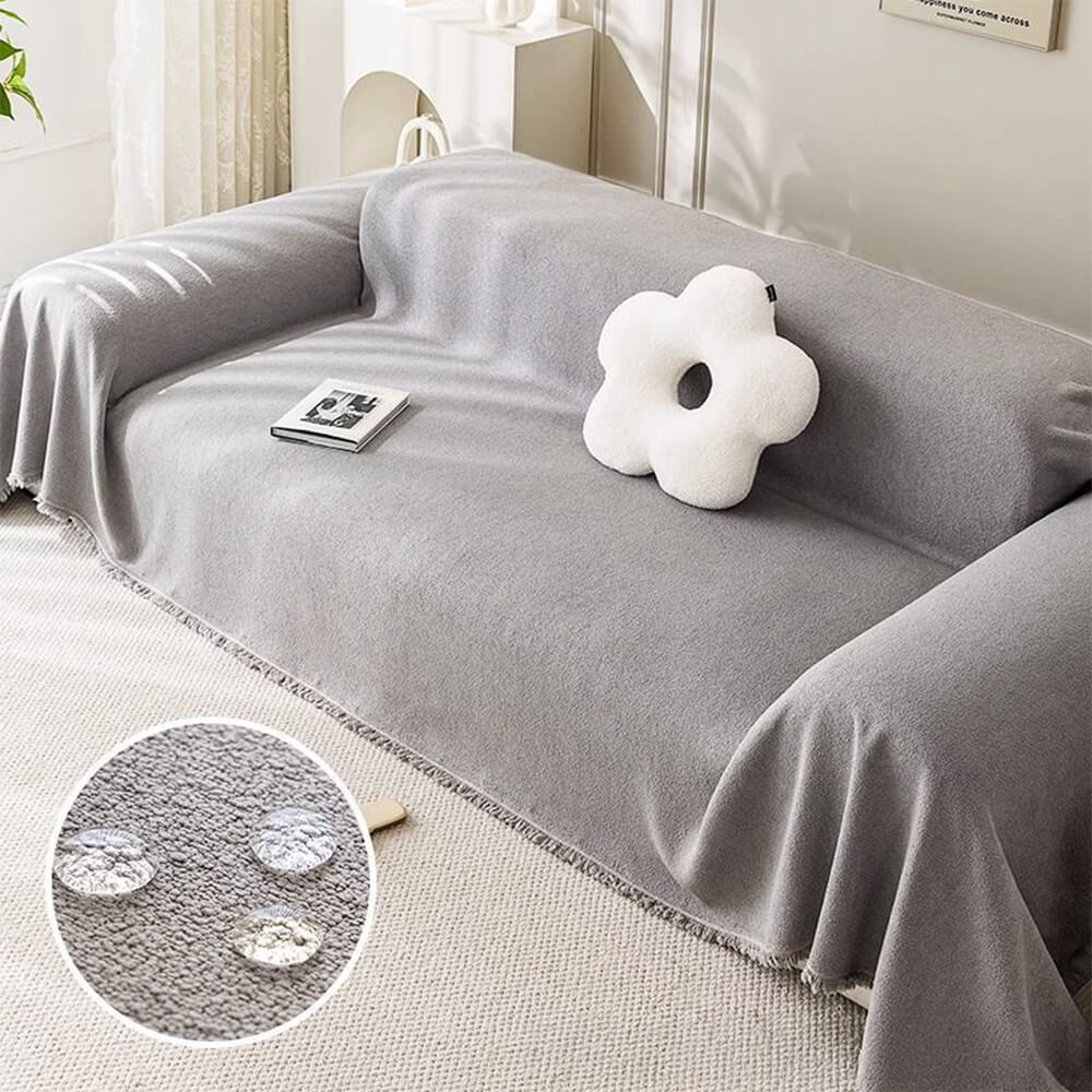 Funda de sofá de peluche teddy suave e impermeable